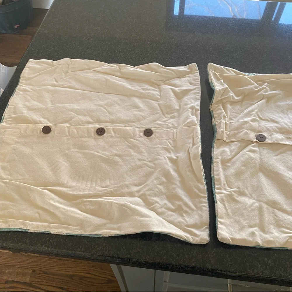 West Elm Accent Pillow Covers (2) approx 18”x 18”